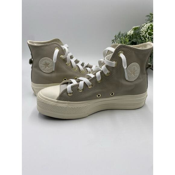 Converse Chuck Taylor All Star CTAS Lift Platform High 'String' Pale Putty Sz 6 - Picture 2 of 16
